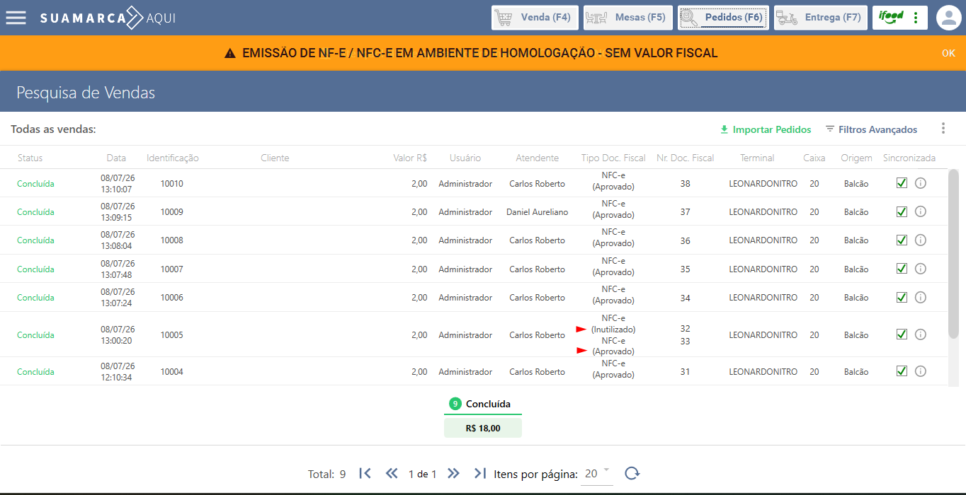Exemplo visual - Contingência NFC-e com acompanhamento mais claro